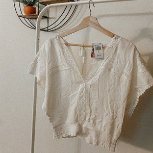Boho Style White Top - NWT